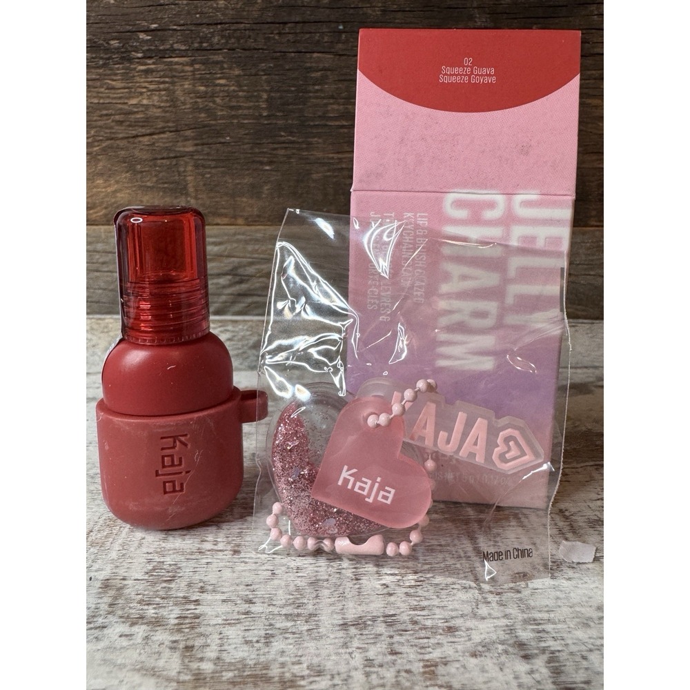 Kaja Jelly Charm Lip + Blush Glazed Keychain Stain 02 Squeeze Guava | MSRP = $25